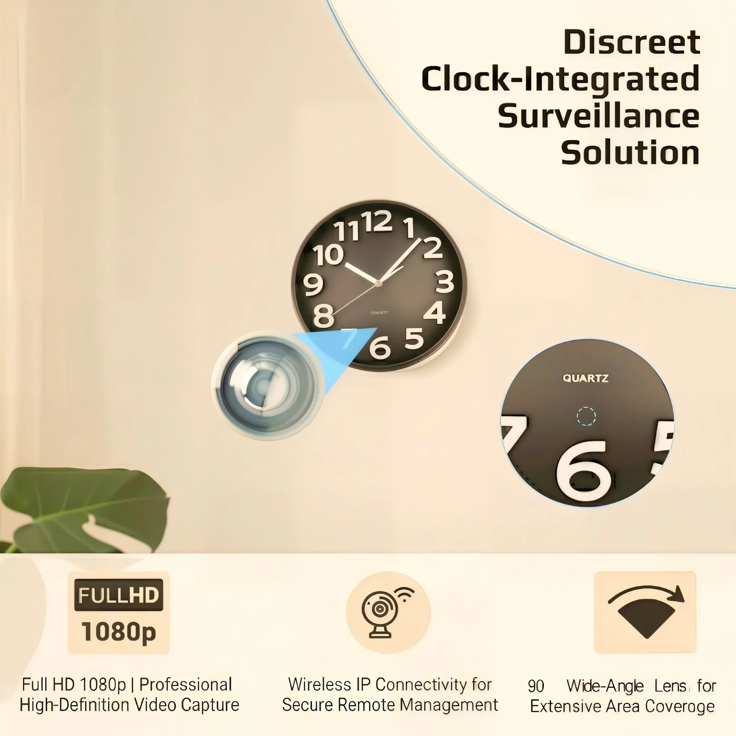 Professional WiFi Wall Clock Camera with 4K and Night Vision Options (Model: W400)