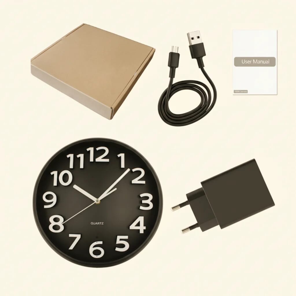 Professional WiFi Wall Clock Camera with 4K and Night Vision Options (Model: W400)